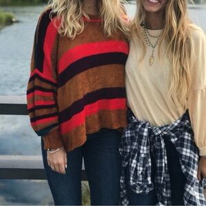 Free People colorful stripe sweater